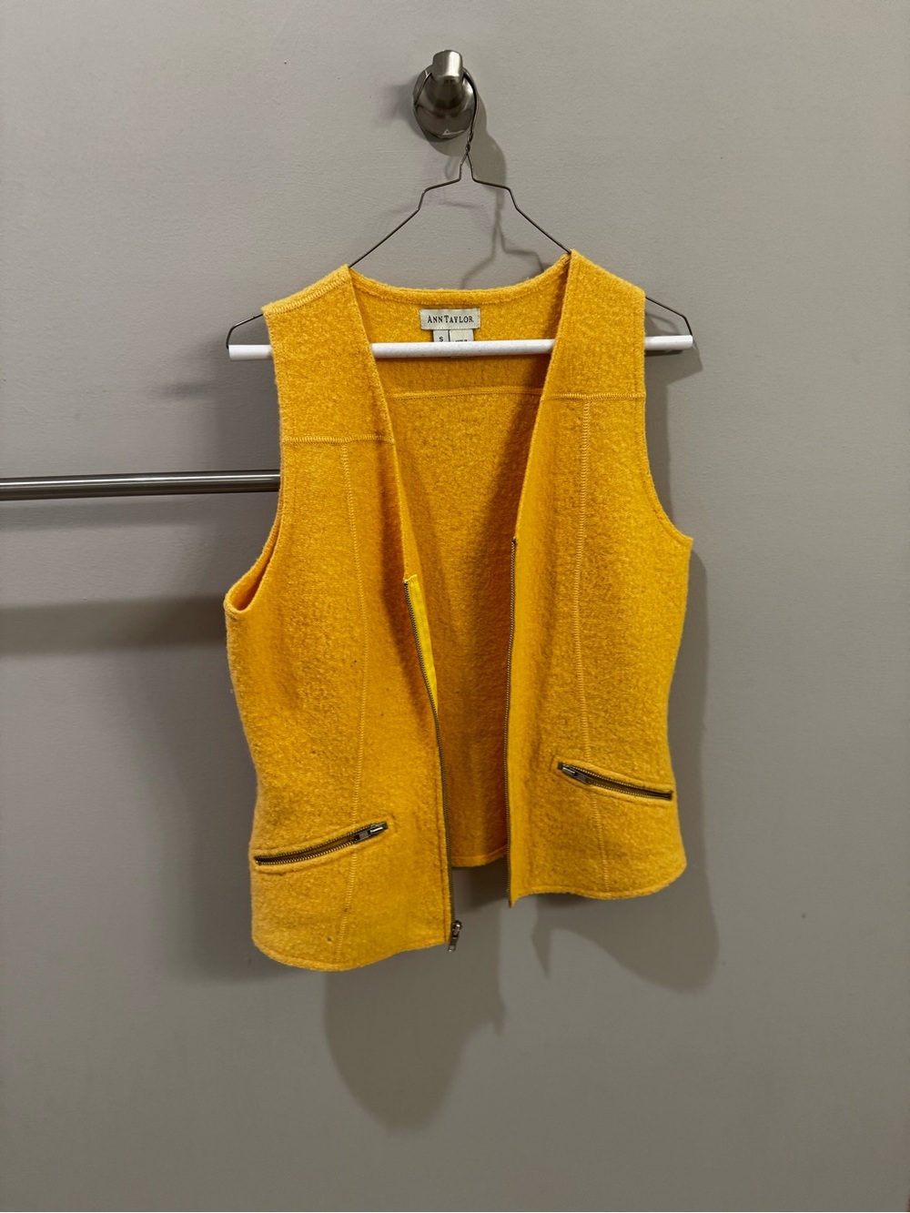 Ann Taylor Bright Mustard Wool Vest